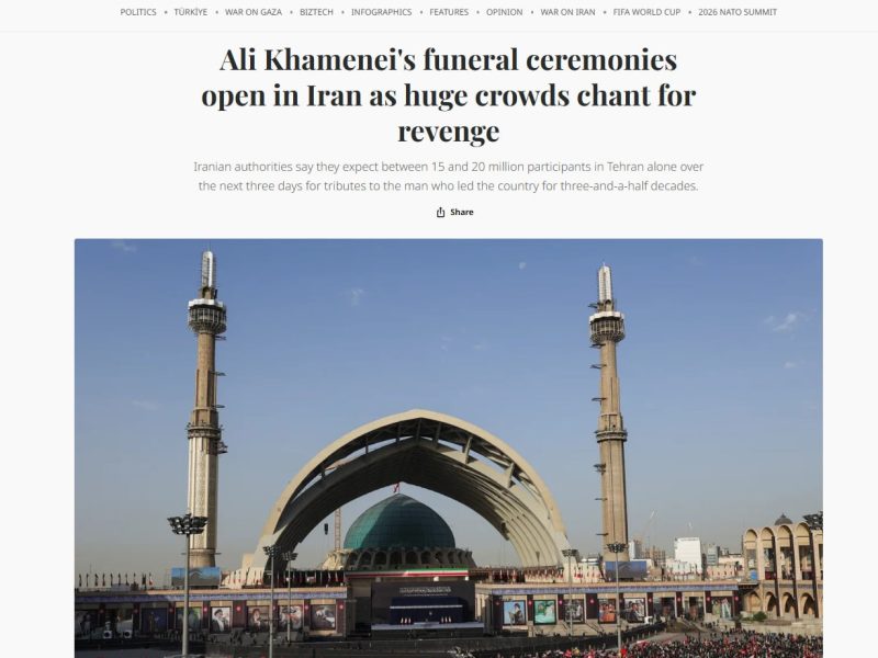 بازتاب مراسم وداع رهبر شهید در جهان